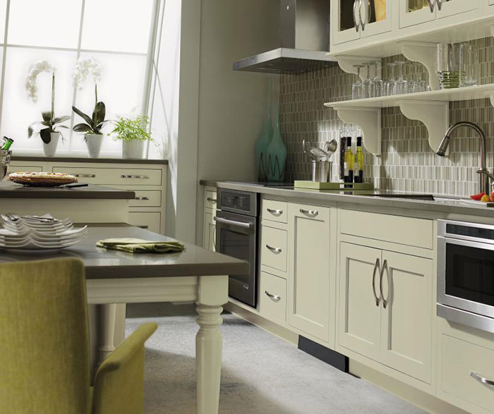 Contemporary kitchen with inset cabinets by Decora Cabinetry