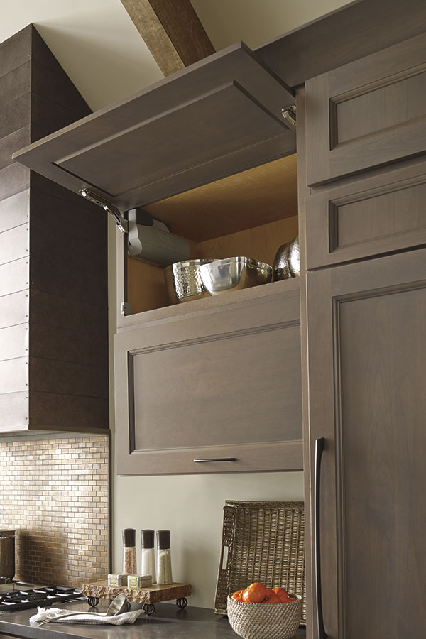 open bifold cabinet door hinge with stainless steel bowls