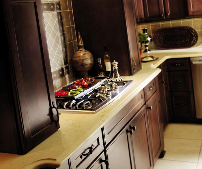 Dark Maple Kitchen Cabinets