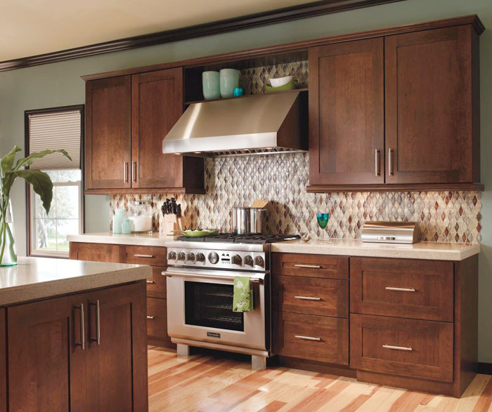 Contemporary Cherry kitchen cabinets by Decora Cabinetry