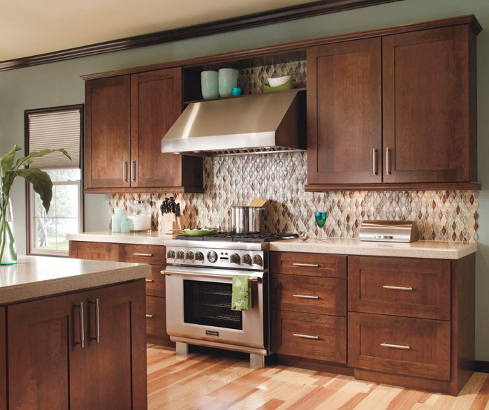 Contemporary Cherry kitchen cabinets by Decora Cabinetry