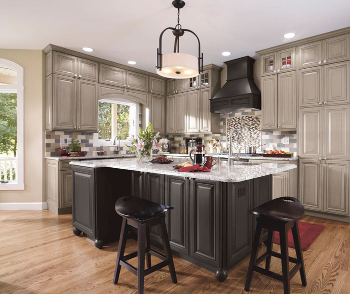 Gray kitchen cabinets by Decora Cabinetry