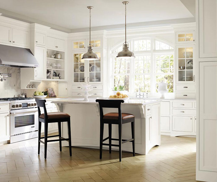 White inset kitchen cabinets by Decora Cabinetry